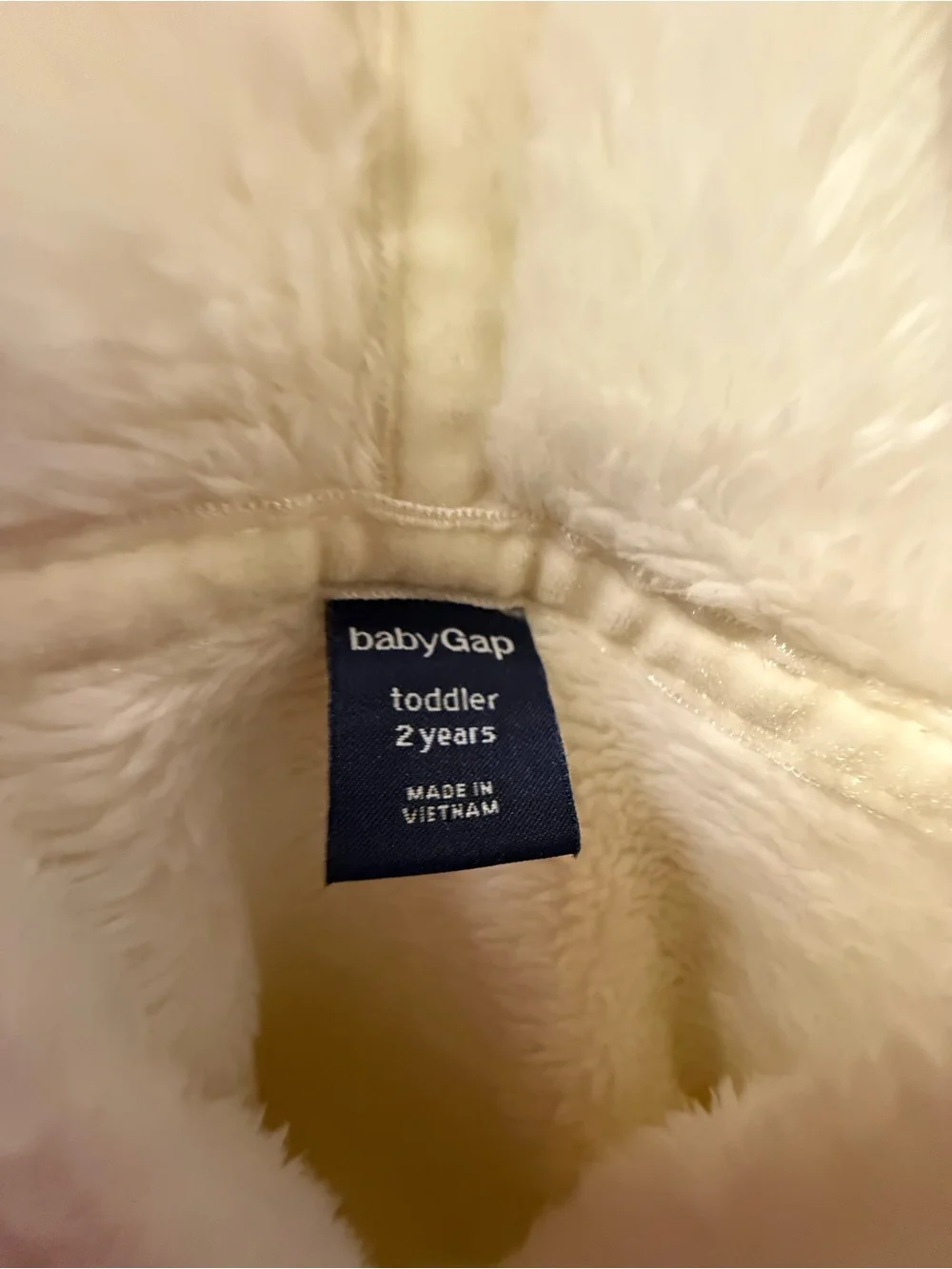 Baby GAP Cream Plush Hooded Dress